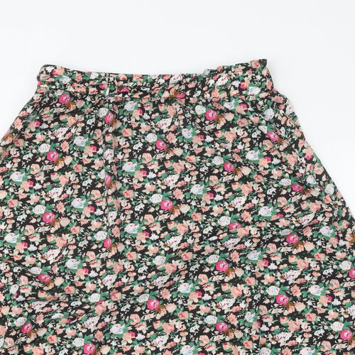 Preworn Womens Multicoloured Floral Polyester Swing Skirt Size XL