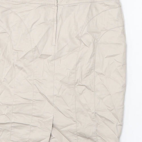 H&M Womens Gold Cotton Straight & Pencil Skirt Size 12 Zip