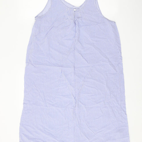 Debenhams Womens Blue Striped Viscose Top Dress Size 12 Button