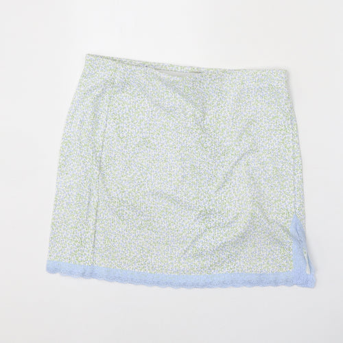 Divided Womens Multicoloured Geometric Polyester A-Line Skirt Size M - Lace Detail