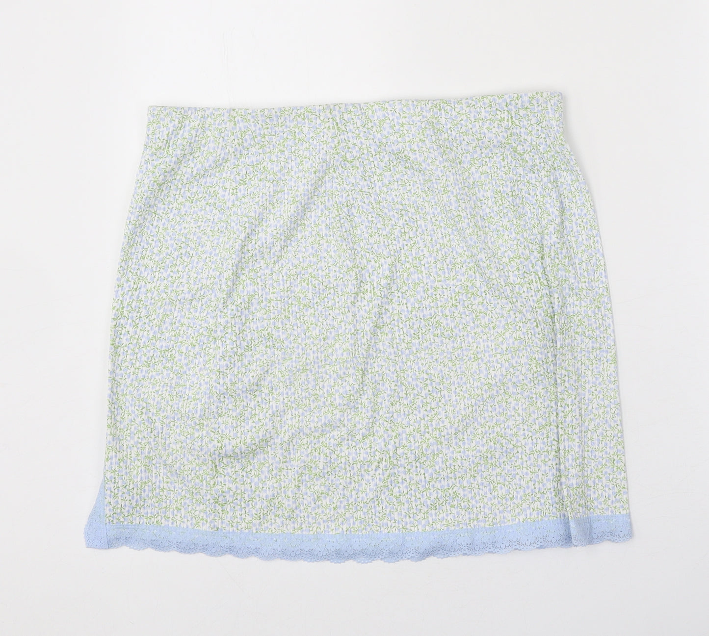 Divided Womens Multicoloured Geometric Polyester A-Line Skirt Size M - Lace Detail