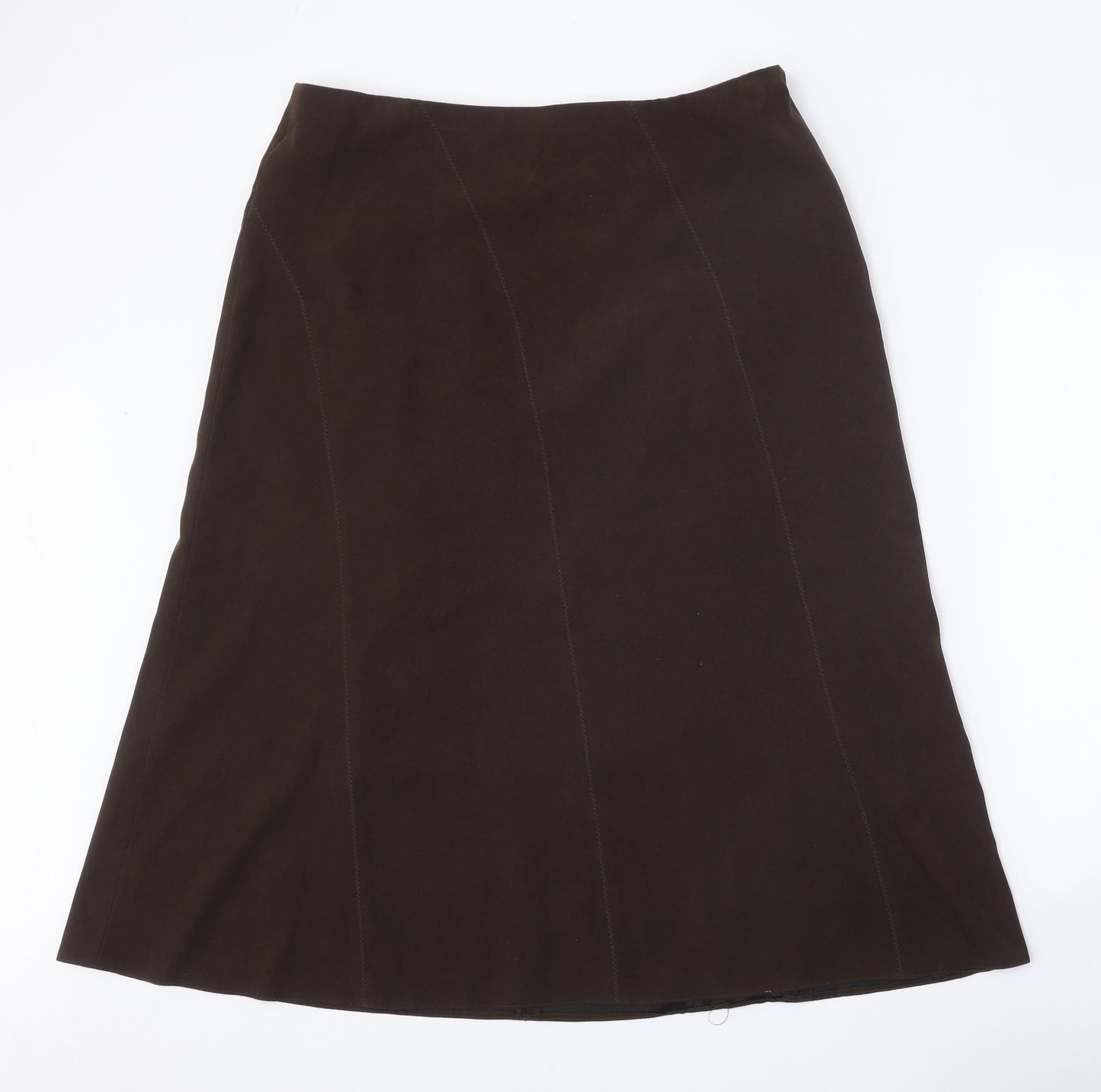 Berkertex Womens Brown Polyester Straight & Pencil Skirt Size 18 Zip