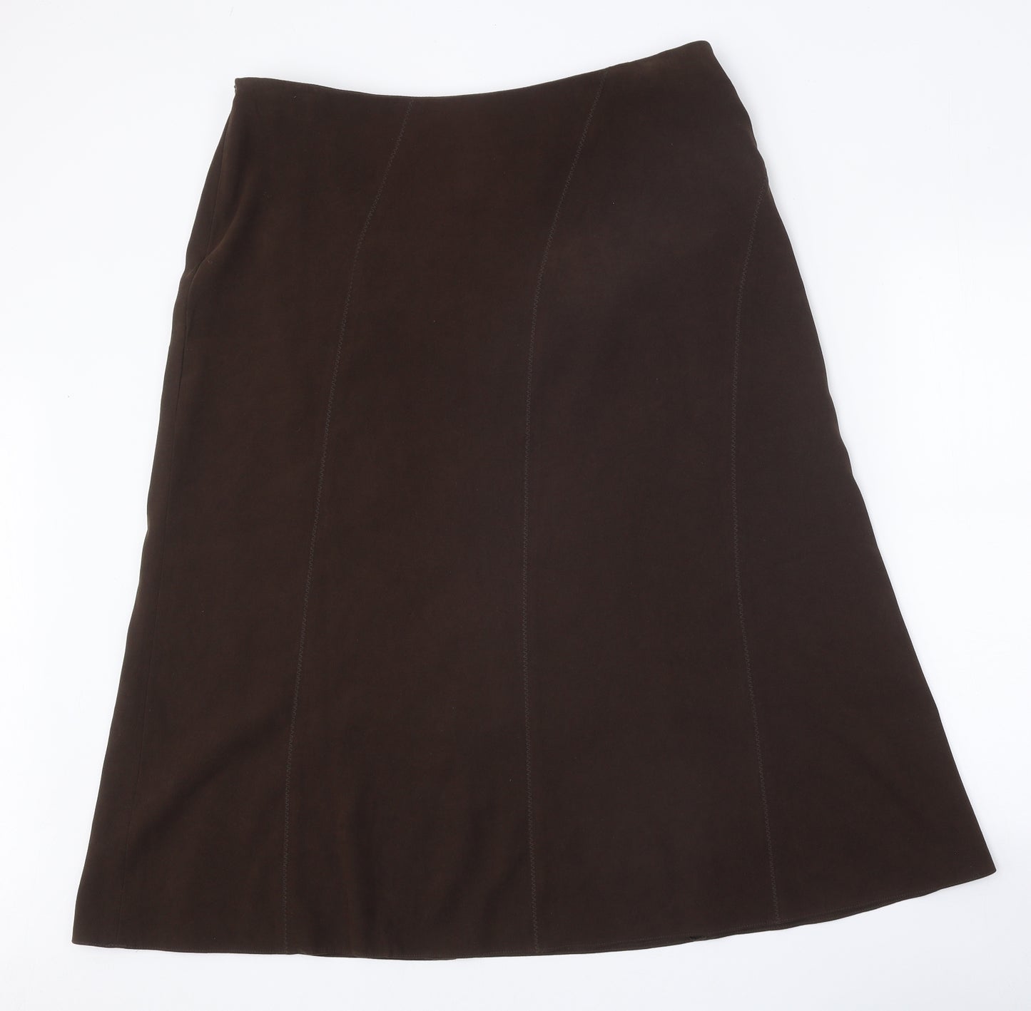 Berkertex Womens Brown Polyester Straight & Pencil Skirt Size 18 Zip