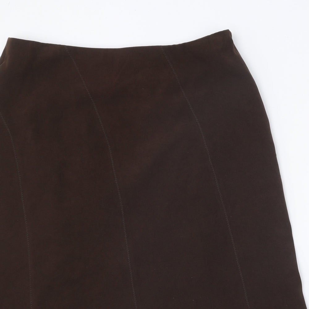 Berkertex Womens Brown Polyester Straight & Pencil Skirt Size 18 Zip