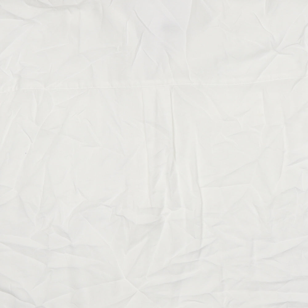 F&F Womens White Viscose Basic Button-Up Size 18 V-Neck