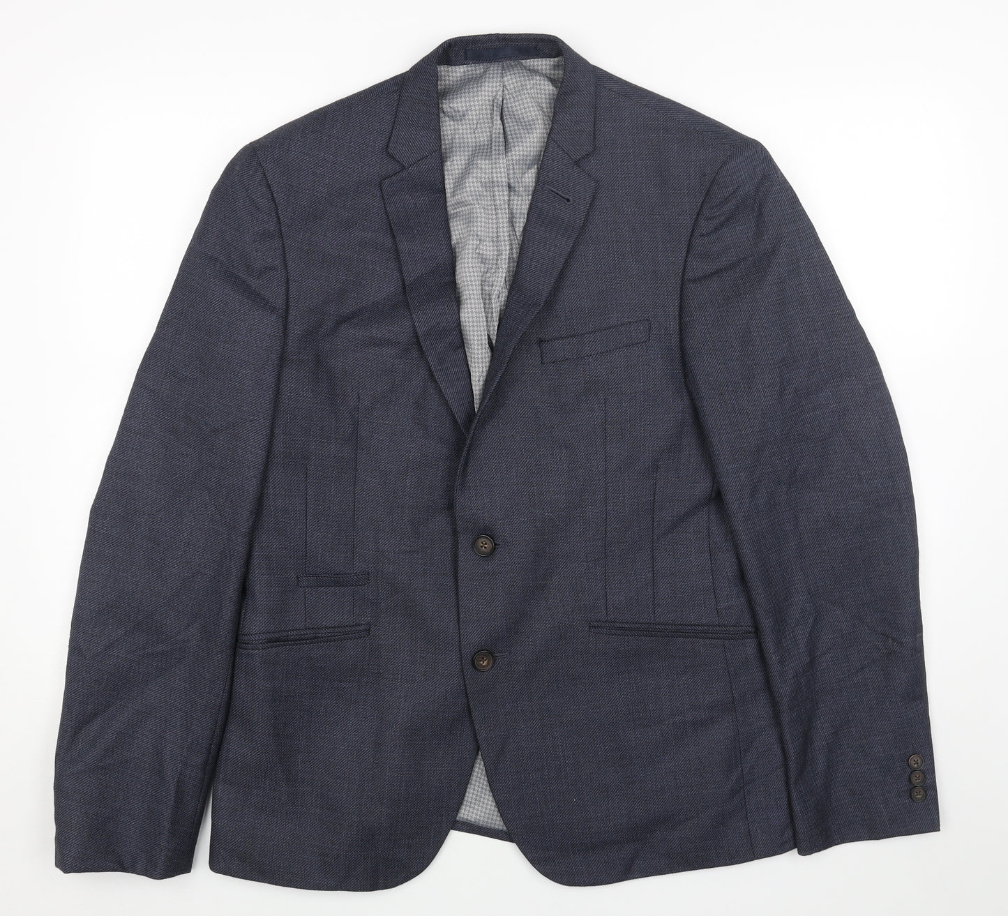 JACK REID Mens Blue Polyester Jacket Blazer Size 42 Regular