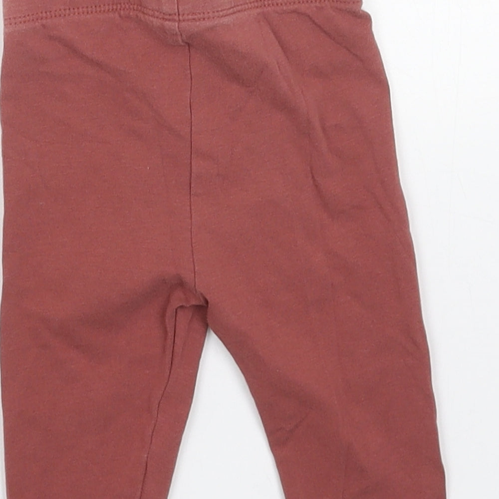 TU Girls Red Cotton Jogger Leggings Size 3-6 Months Pullover