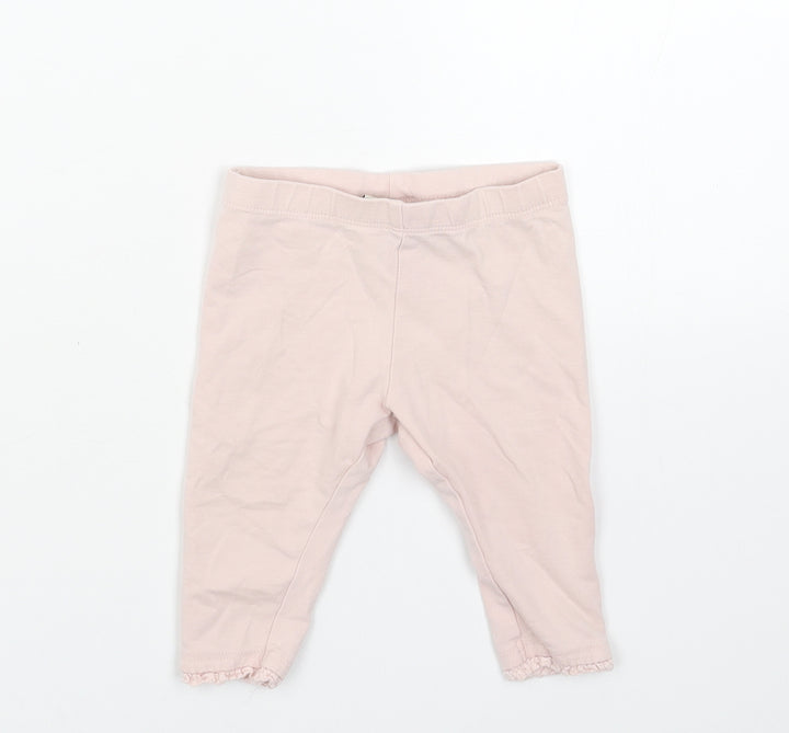 NEXT Girls Pink Cotton Jogger Leggings Size 3-6 Months Pullover