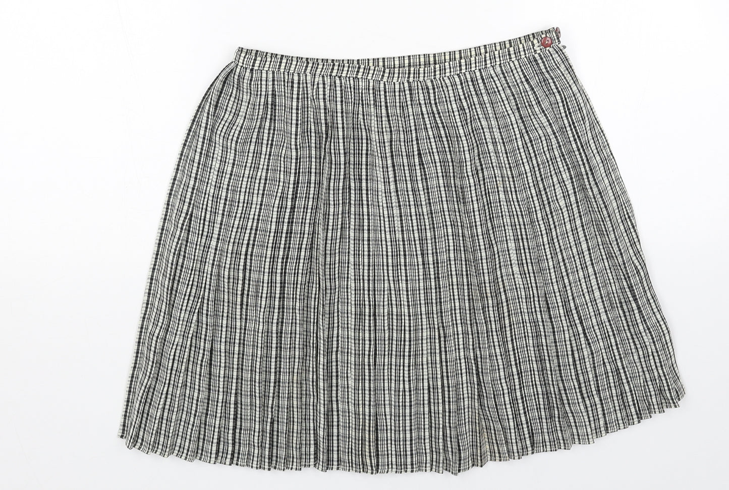 NEXT Womens Black Geometric Polyester Skater Skirt Size 10 Zip