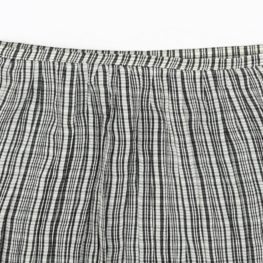 NEXT Womens Black Geometric Polyester Skater Skirt Size 10 Zip