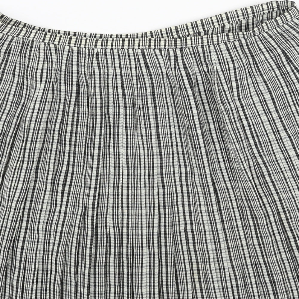NEXT Womens Black Geometric Polyester Skater Skirt Size 10 Zip