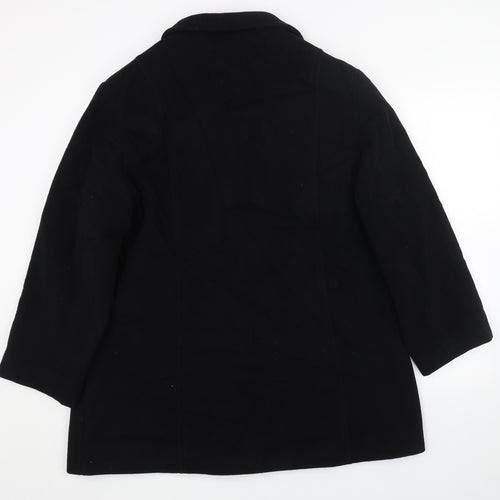 Bonmarché Womens Black Overcoat Coat Size 18 Button