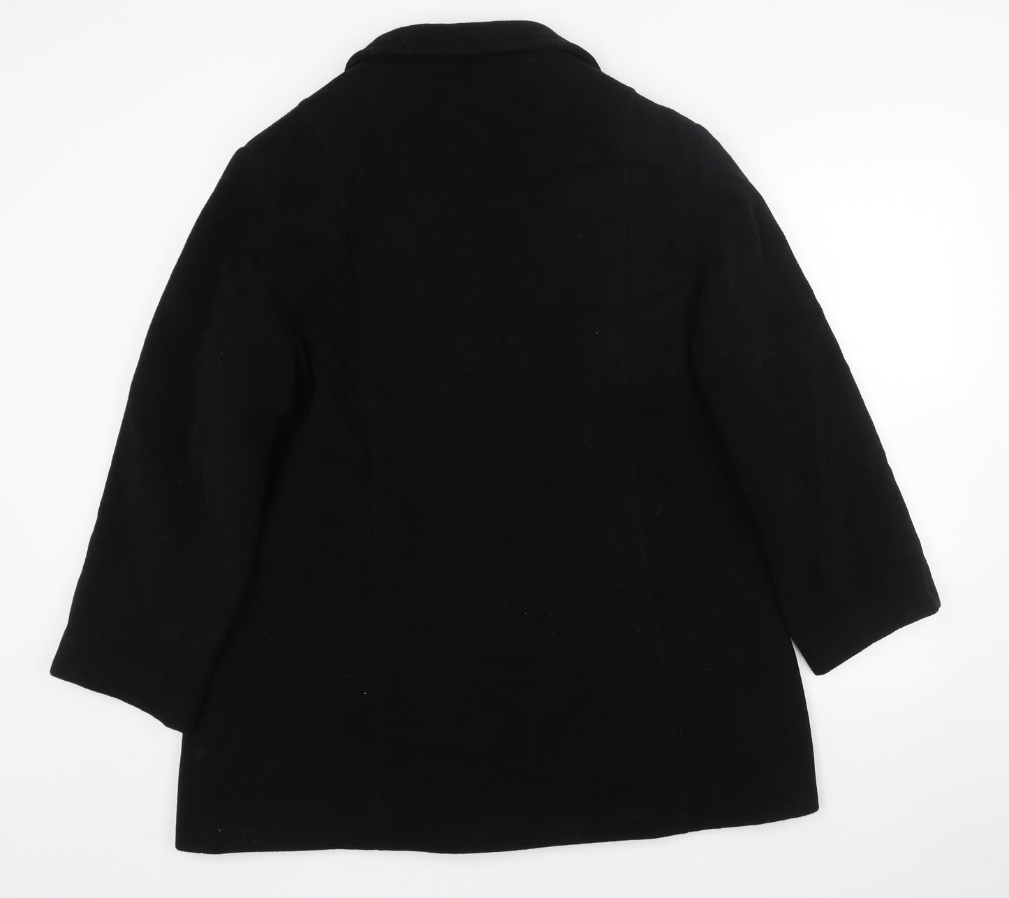 Bonmarché Womens Black Overcoat Coat Size 18 Button