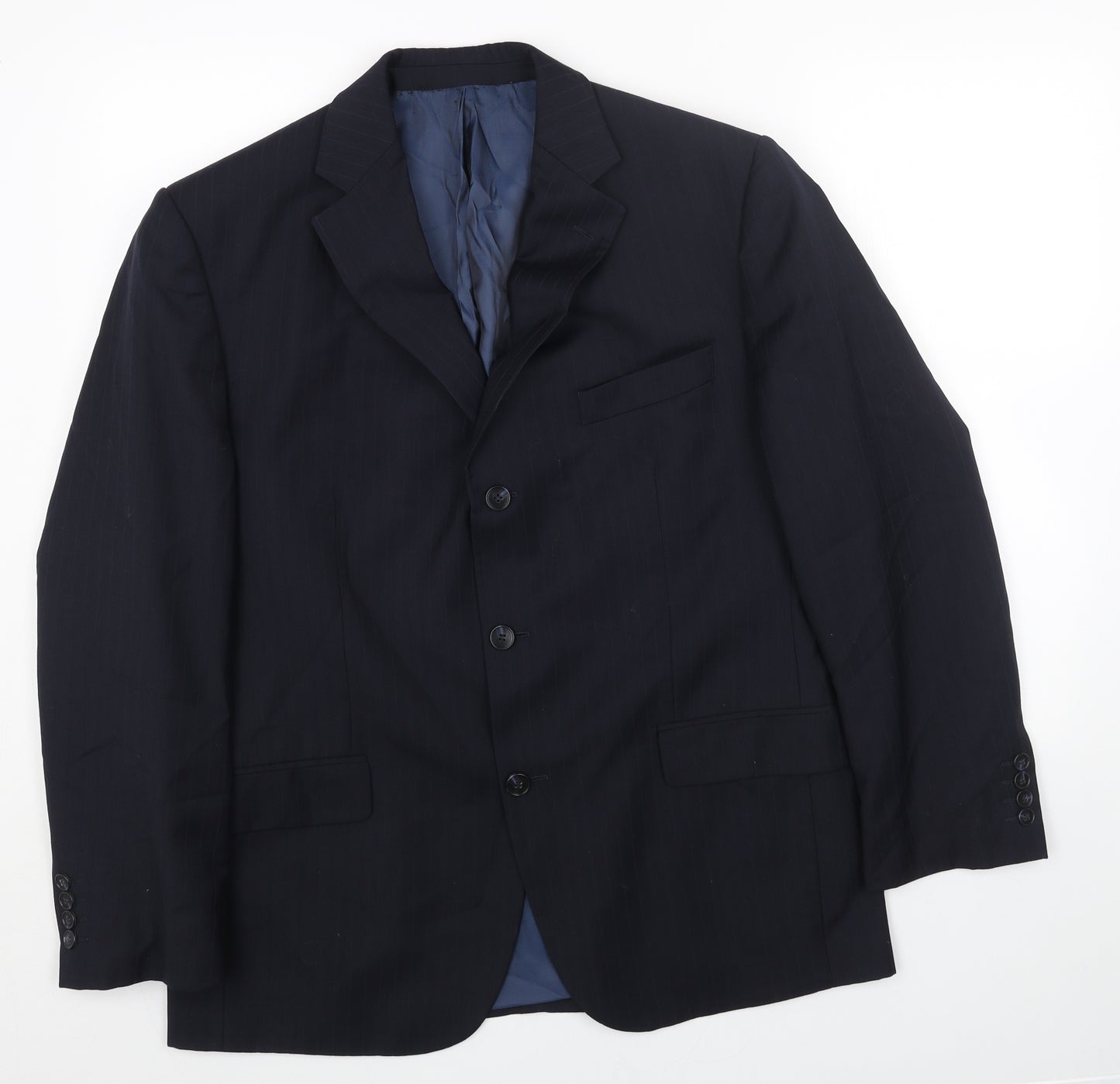 Marks and Spencer Mens Blue Polyester Jacket Blazer Size 42 Regular