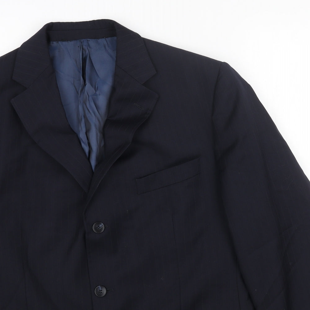 Marks and Spencer Mens Blue Polyester Jacket Blazer Size 42 Regular