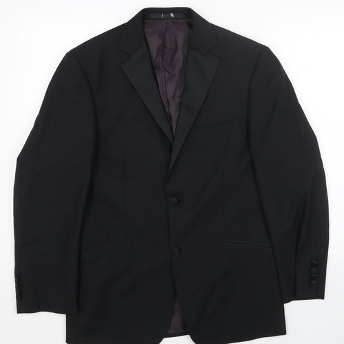 Marks and Spencer Mens Black Wool Jacket Blazer Size 38 Regular