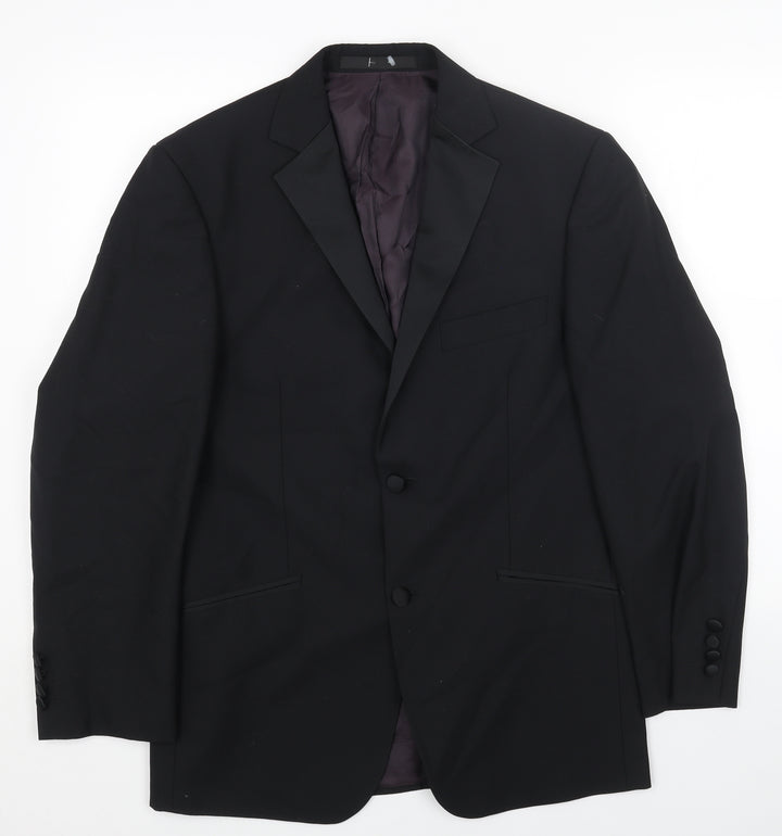 Marks and Spencer Mens Black Wool Jacket Blazer Size 38 Regular