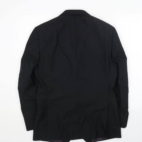 Marks and Spencer Mens Black Wool Jacket Blazer Size 38 Regular
