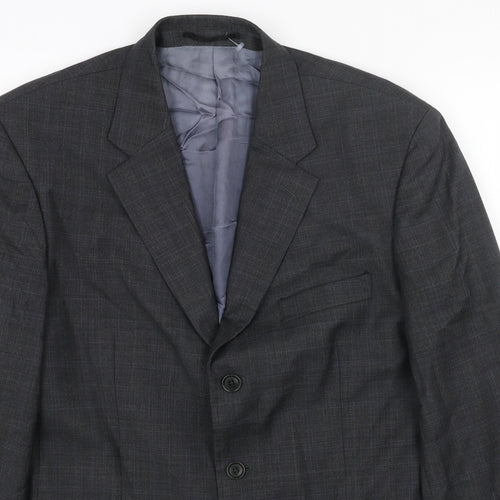 Austin Reed Mens Grey Wool Jacket Blazer Size 40 Regular