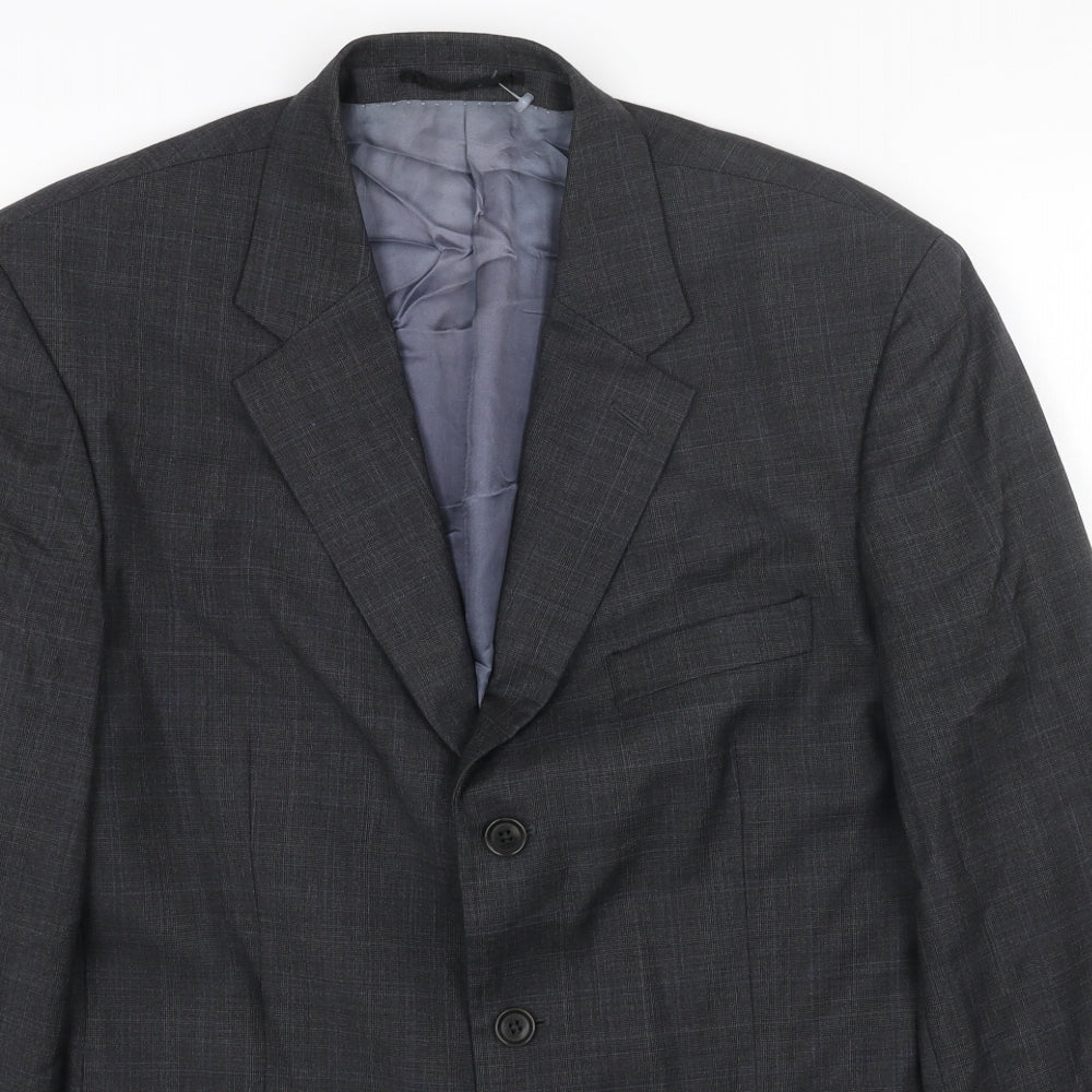 Austin Reed Mens Grey Wool Jacket Blazer Size 40 Regular