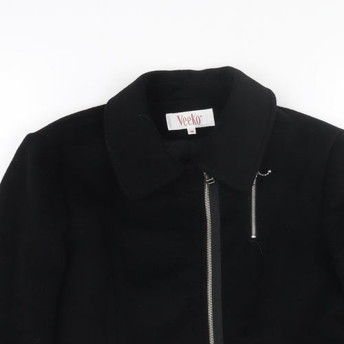 VEEKO Womens Black Pea Coat Coat Size 10 Zip