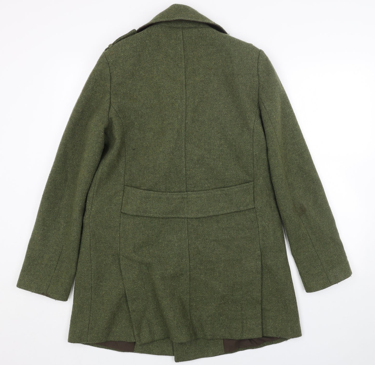 Preworn Womens Green Overcoat Jacket Size 10 Button