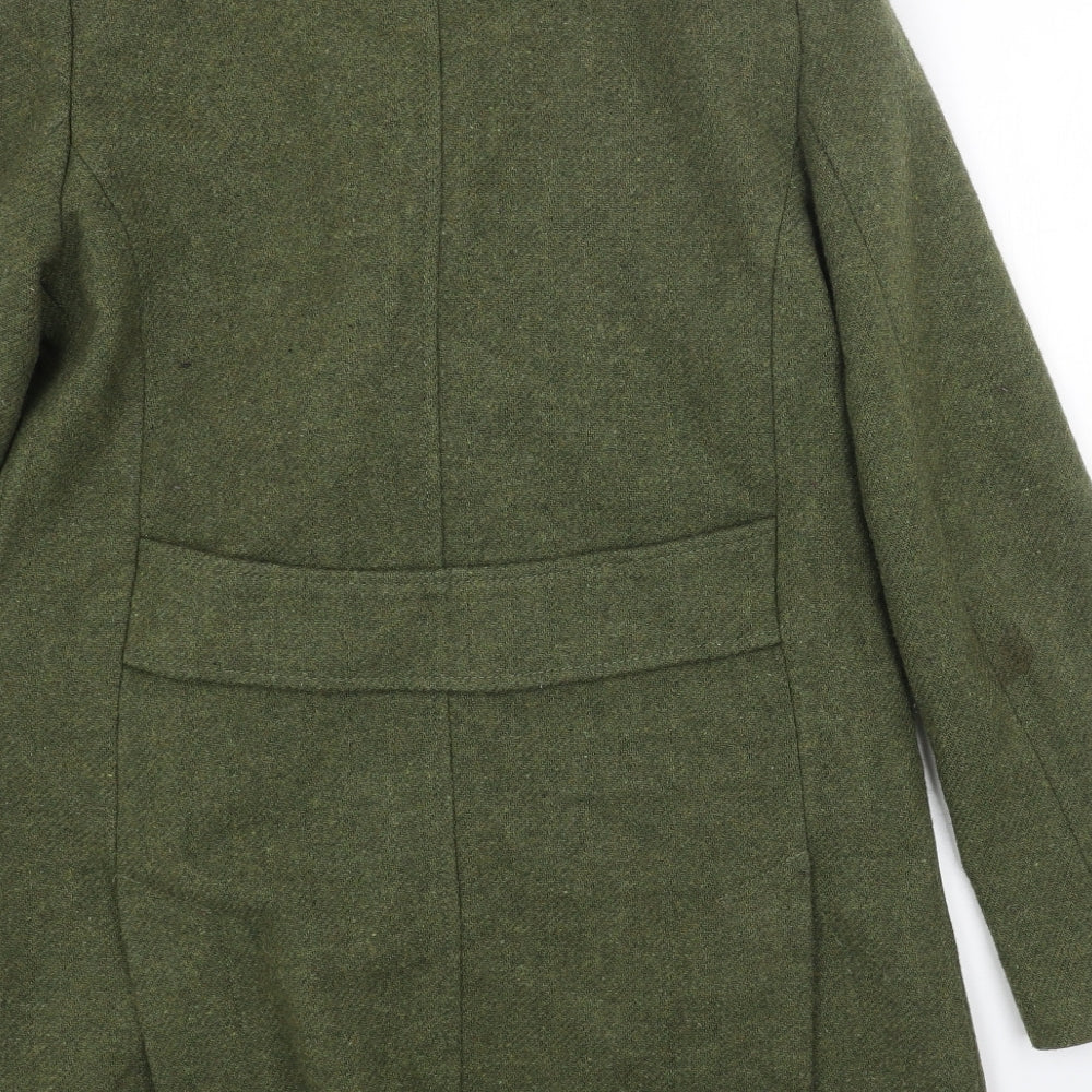 Preworn Womens Green Overcoat Jacket Size 10 Button