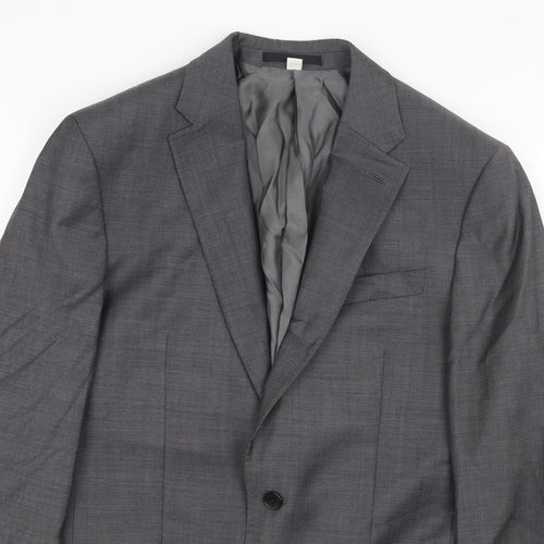 Marks and Spencer Mens Grey Polyester Jacket Blazer Size 38 Regular