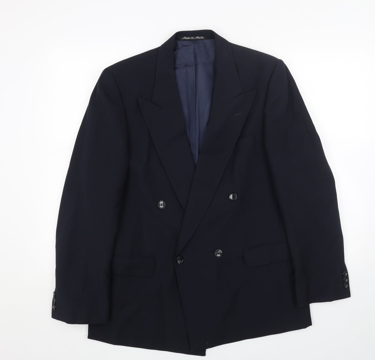Preworn Mens Blue Wool Jacket Blazer Size 38 Regular