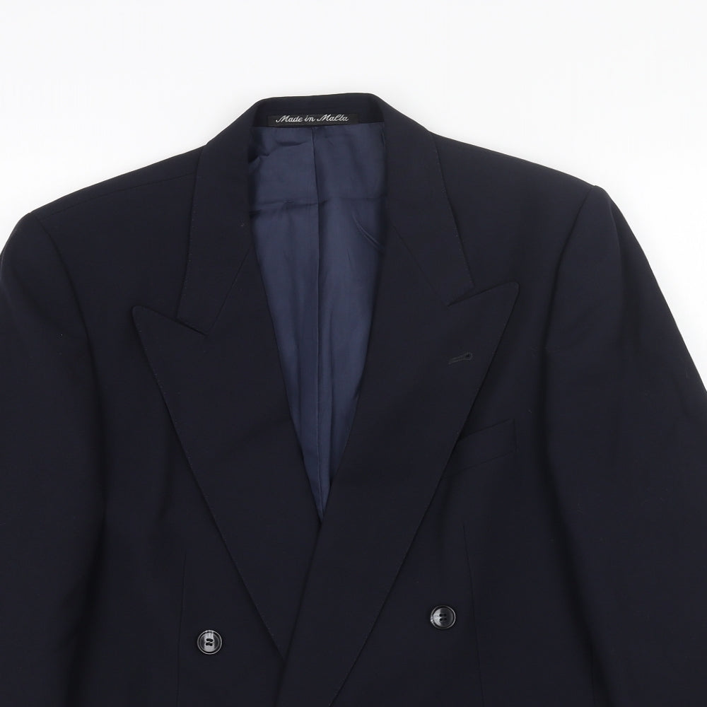 Preworn Mens Blue Wool Jacket Blazer Size 38 Regular