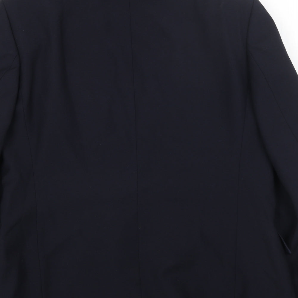 Preworn Mens Blue Wool Jacket Blazer Size 38 Regular