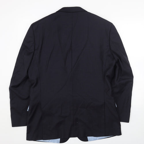 Preworn Mens Blue Polyester Jacket Blazer Size 42 Regular