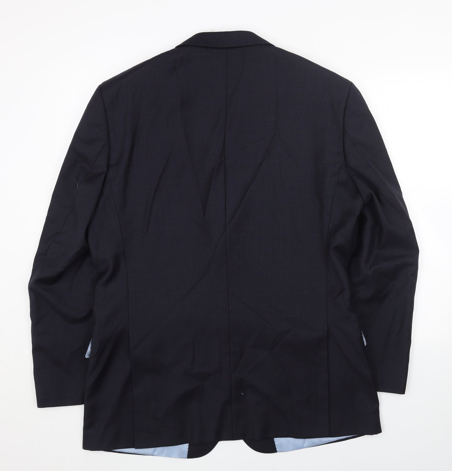 Preworn Mens Blue Polyester Jacket Blazer Size 42 Regular