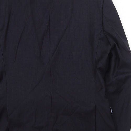 Preworn Mens Blue Polyester Jacket Blazer Size 42 Regular