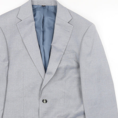 Marks and Spencer Mens Blue Polyester Jacket Blazer Size 36 Regular