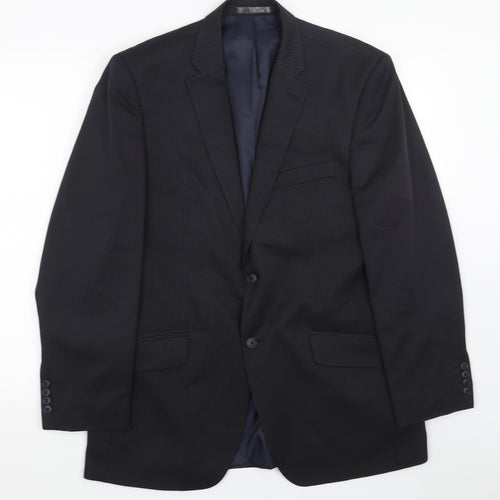 F&F Mens Black Viscose Jacket Blazer Size 40 Regular