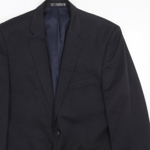 F&F Mens Black Viscose Jacket Blazer Size 40 Regular