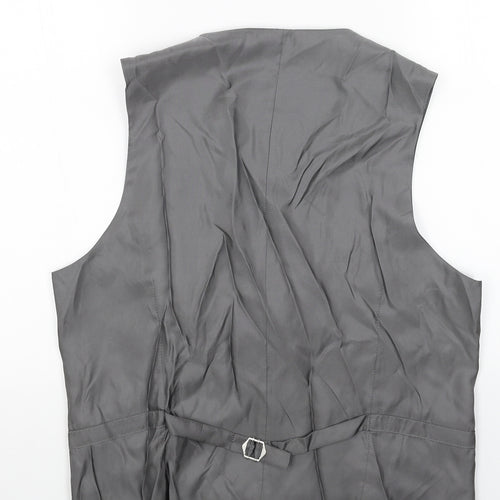 Marks and Spencer Mens Grey Polyester Jacket Suit Waistcoat Size 40 Regular