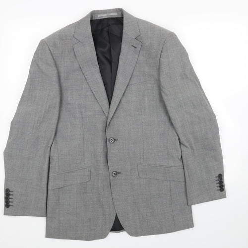 Marks and Spencer Mens Grey Polyester Jacket Blazer Size 36 Regular