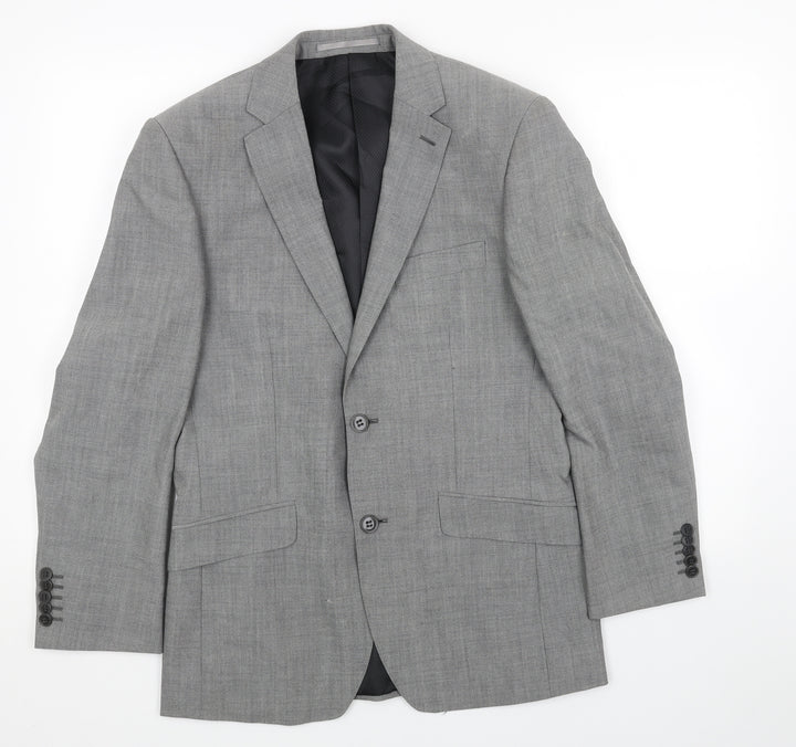 Marks and Spencer Mens Grey Polyester Jacket Blazer Size 36 Regular
