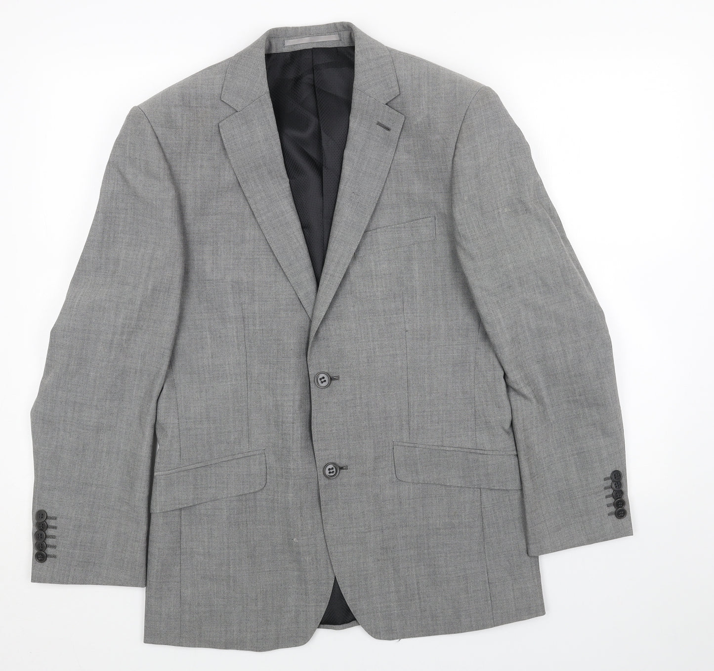 Marks and Spencer Mens Grey Polyester Jacket Blazer Size 36 Regular