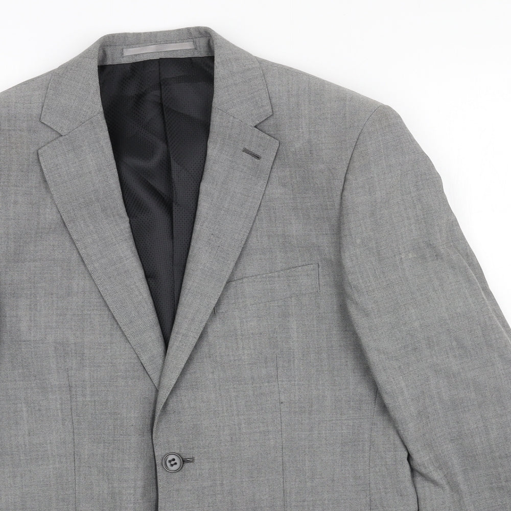 Marks and Spencer Mens Grey Polyester Jacket Blazer Size 36 Regular