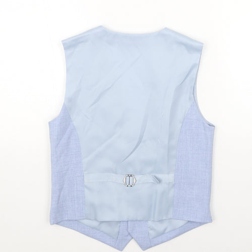 Marks and Spencer Boys Blue Jacket Waistcoat Size 11-12 Years Button