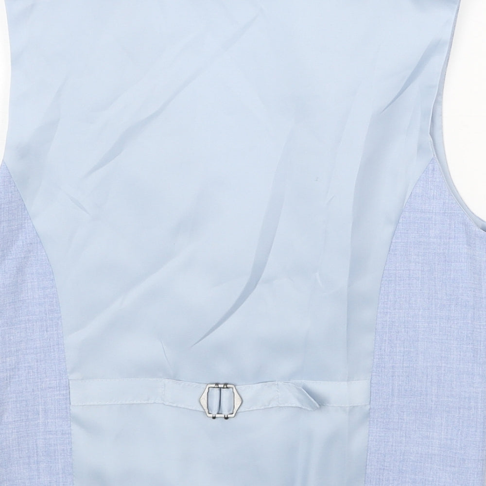 Marks and Spencer Boys Blue Jacket Waistcoat Size 11-12 Years Button