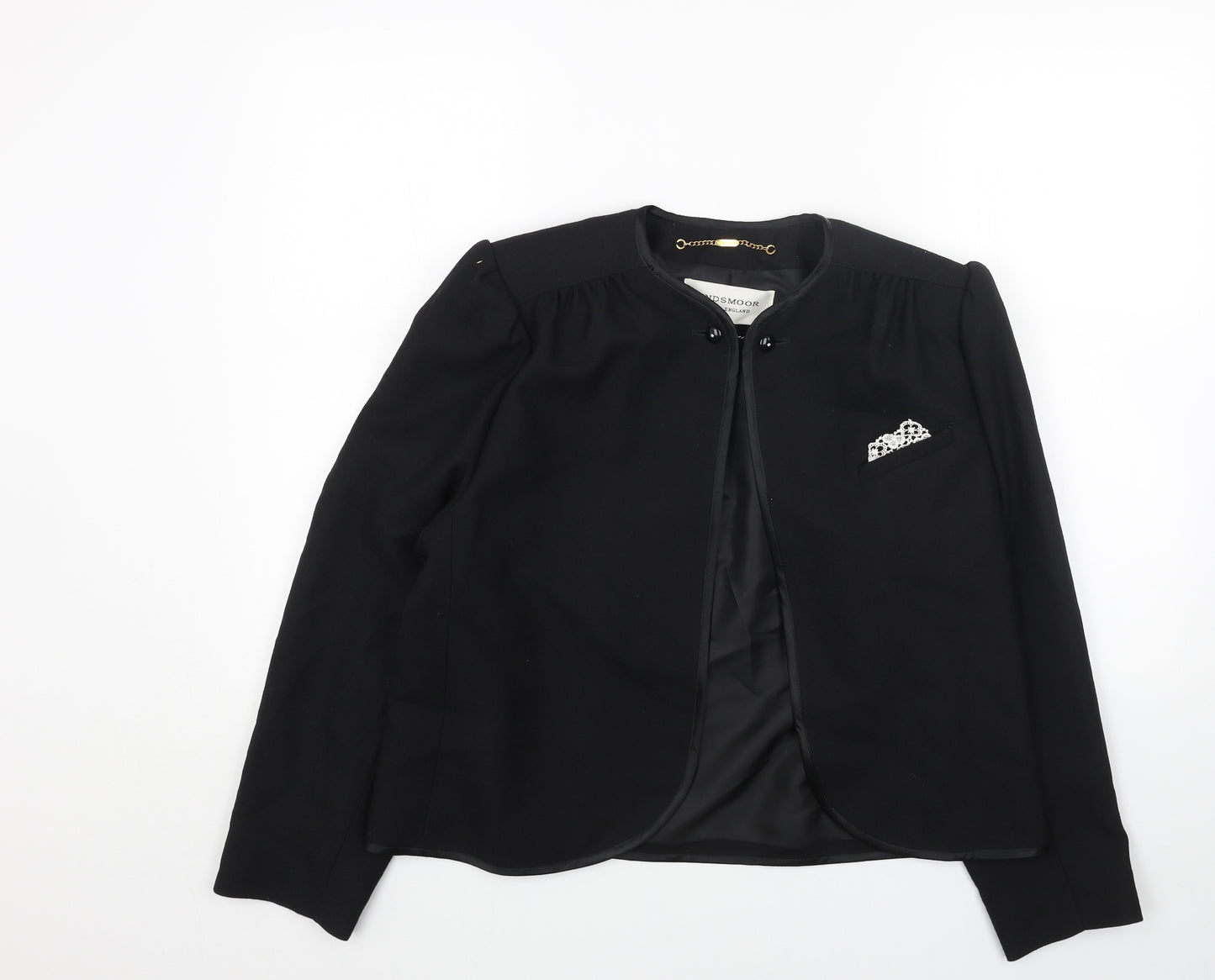 WINSMOOR Womens Black Jacket Blazer Size 16 Button