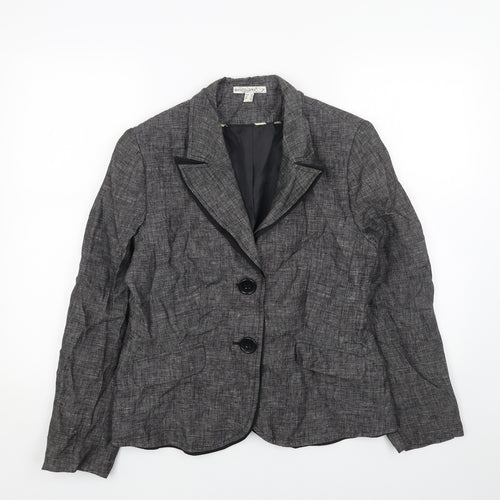 BANDOLERA Womens Grey Jacket Blazer Size 16 Button