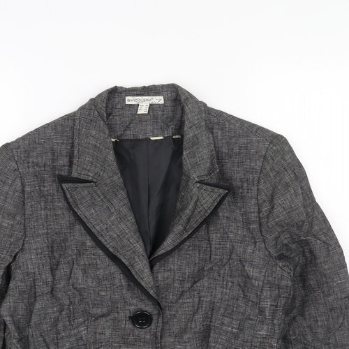 BANDOLERA Womens Grey Jacket Blazer Size 16 Button