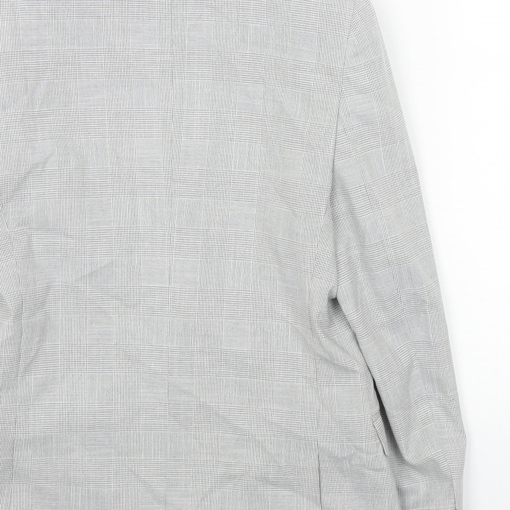 Marks and Spencer Boys Grey Plaid Jacket Blazer Size 11-12 Years Button