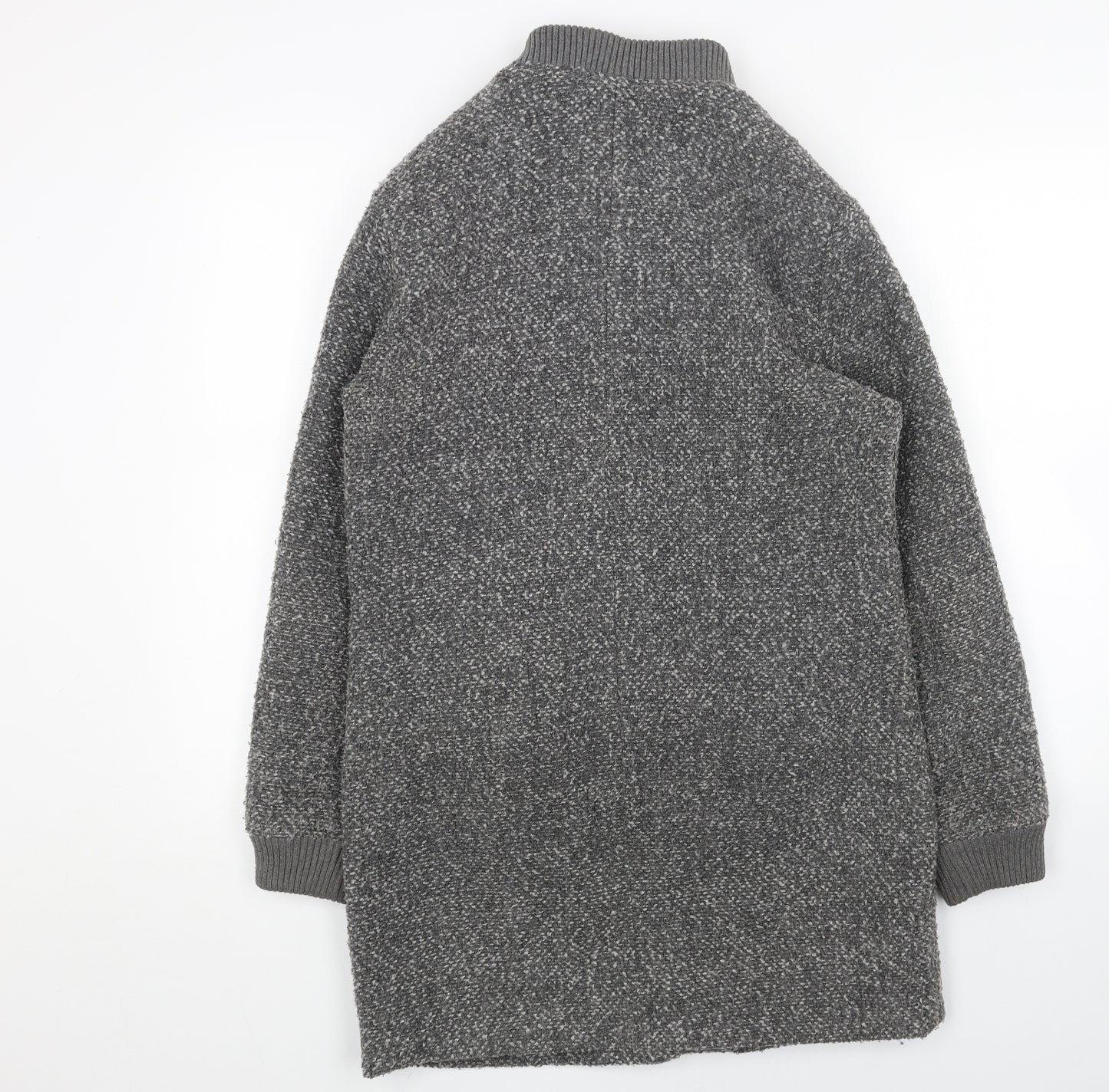 New Look Womens Grey Overcoat Coat Size 10 Snap