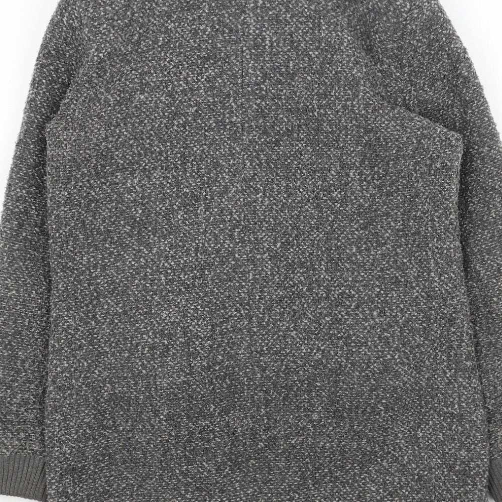 New Look Womens Grey Overcoat Coat Size 10 Snap